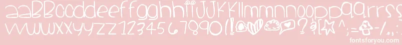 Santacruz-fontti – valkoiset fontit vaaleanpunaisella taustalla