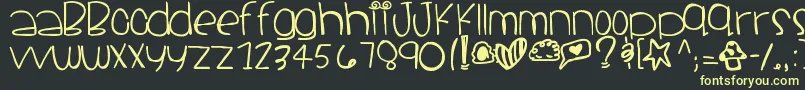 Santacruz-fontti – keltaiset fontit mustalla taustalla