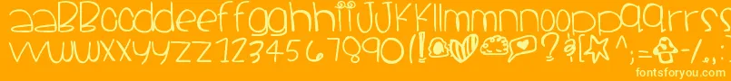 Santacruz-fontti – keltaiset fontit oranssilla taustalla
