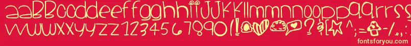 Santacruz-fontti – keltaiset fontit punaisella taustalla
