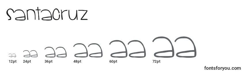 Размеры шрифта Santacruz