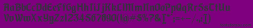 フォントLindberg – 紫の背景に黒い文字