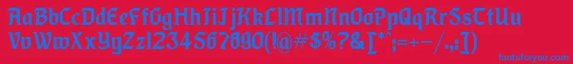 Lindberg Font – Blue Fonts on Red Background