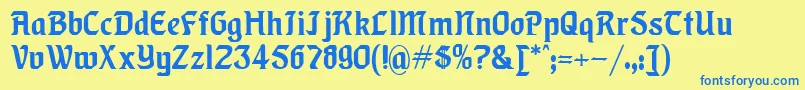 Lindberg Font – Blue Fonts on Yellow Background
