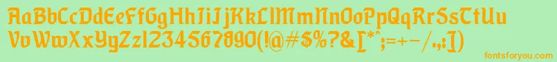 Lindberg Font – Orange Fonts on Green Background
