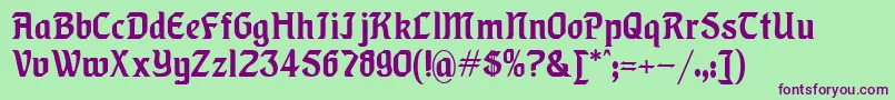 Lindberg Font – Purple Fonts on Green Background