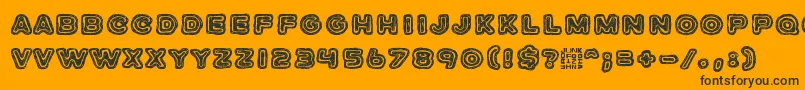 JazzZebra-Schriftart – Schwarze Schriften auf orangefarbenem Hintergrund