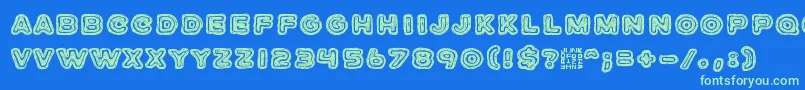 JazzZebra Font – Green Fonts on Blue Background