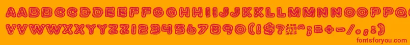 JazzZebra-Schriftart – Rote Schriften auf orangefarbenem Hintergrund