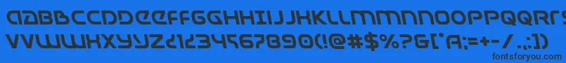 Universaljackleft Font – Black Fonts on Blue Background