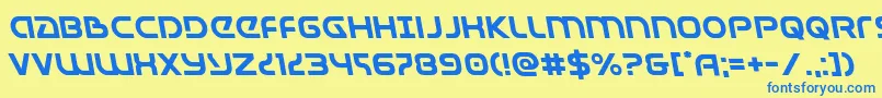 Universaljackleft Font – Blue Fonts on Yellow Background