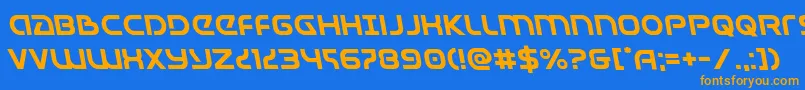 Universaljackleft Font – Orange Fonts on Blue Background