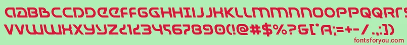 フォントUniversaljackleft – 赤い文字の緑の背景