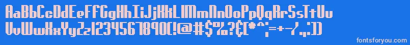 フォントGenotypeSBrk – ピンクの文字、青い背景
