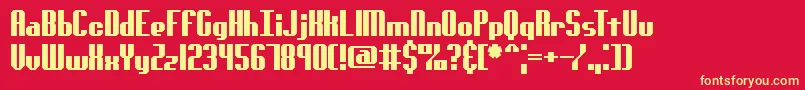 GenotypeSBrk-Schriftart – Gelbe Schriften auf rotem Hintergrund