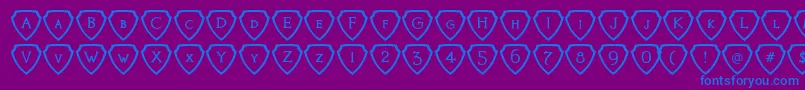 KnightsQuestShielded Font – Blue Fonts on Purple Background