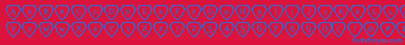KnightsQuestShielded Font – Blue Fonts on Red Background