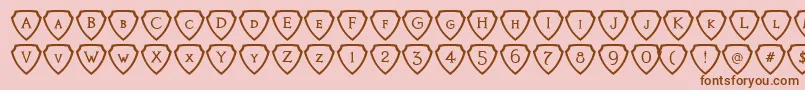 KnightsQuestShielded Font – Brown Fonts on Pink Background