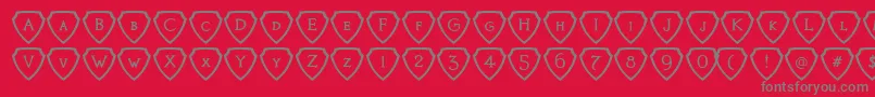 KnightsQuestShielded Font – Gray Fonts on Red Background
