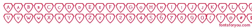 KnightsQuestShielded Font – Red Fonts on White Background