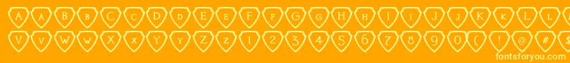 フォントKnightsQuestShielded – オレンジの背景に黄色の文字