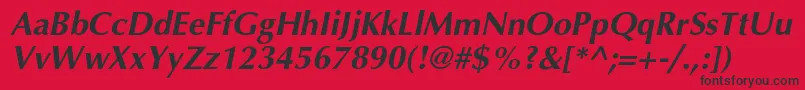 VariantcBolditalic Font – Black Fonts on Red Background
