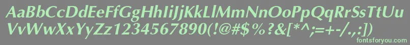 VariantcBolditalic-fontti – vihreät fontit harmaalla taustalla