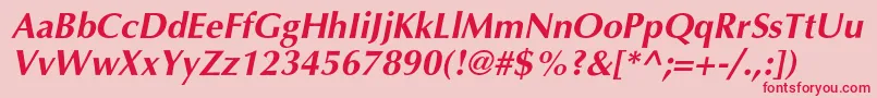 VariantcBolditalic Font – Red Fonts on Pink Background