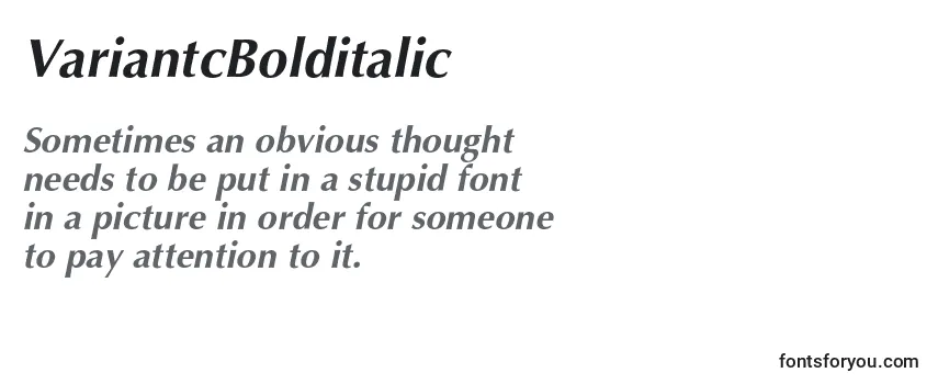 Review of the VariantcBolditalic Font