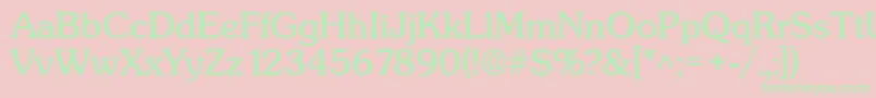 SunsetRegular Font – Green Fonts on Pink Background