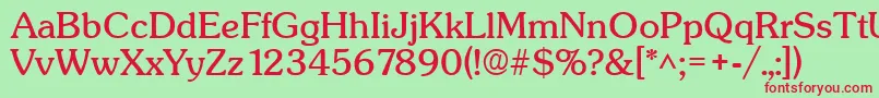 SunsetRegular Font – Red Fonts on Green Background