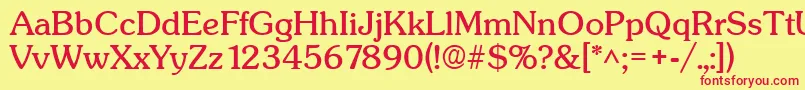 SunsetRegular Font – Red Fonts on Yellow Background