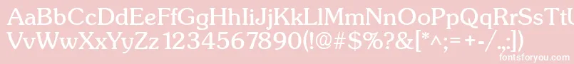 Fonte SunsetRegular – fontes brancas em um fundo rosa