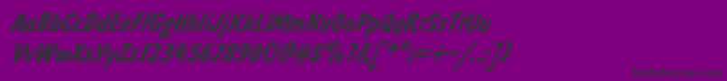 Brushty0-Schriftart – Schwarze Schriften auf violettem Hintergrund