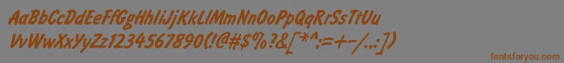 Brushty0 Font – Brown Fonts on Gray Background