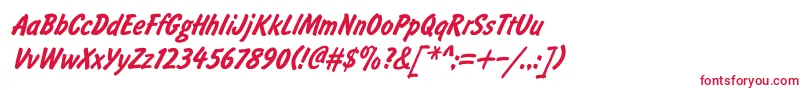 Brushty0 Font – Red Fonts on White Background