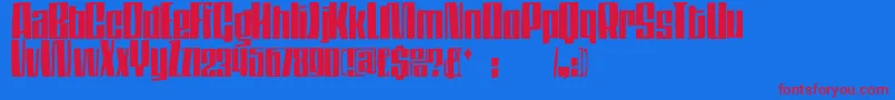 Thompson Font – Red Fonts on Blue Background