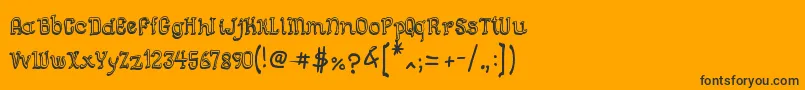 SemiCursiveGut-fontti – mustat fontit oranssilla taustalla