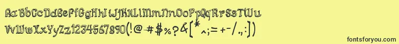 Fonte SemiCursiveGut – fontes pretas em um fundo amarelo