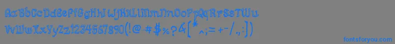 フォントSemiCursiveGut – 灰色の背景に青い文字