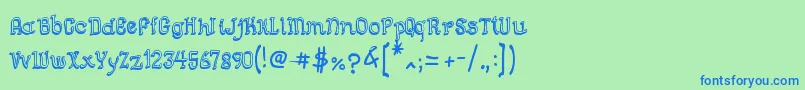 Police SemiCursiveGut – polices bleues sur fond vert