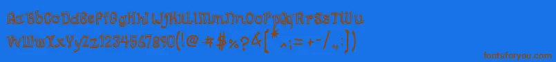 SemiCursiveGut Font – Brown Fonts on Blue Background