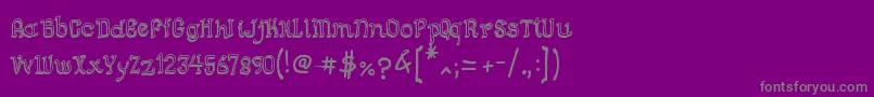 SemiCursiveGut Font – Gray Fonts on Purple Background