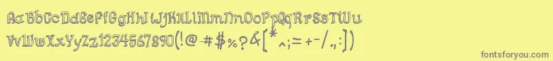 Czcionka SemiCursiveGut – szare czcionki na żółtym tle