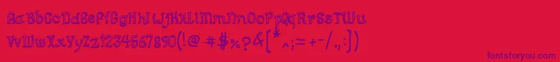 SemiCursiveGut Font – Purple Fonts on Red Background