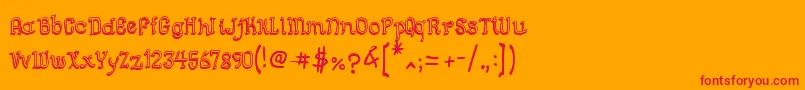 fuente SemiCursiveGut – Fuentes Rojas Sobre Fondo Naranja