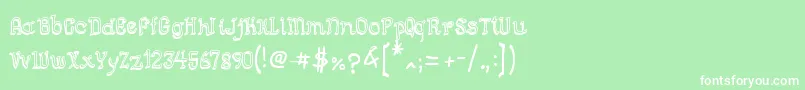 Шрифт SemiCursiveGut – белые шрифты на зелёном фоне