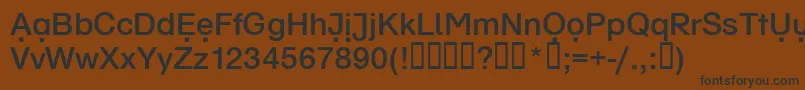 フォントSchulvokaldots – 黒い文字が茶色の背景にあります