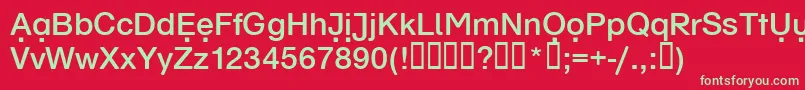 Schulvokaldots Font – Green Fonts on Red Background