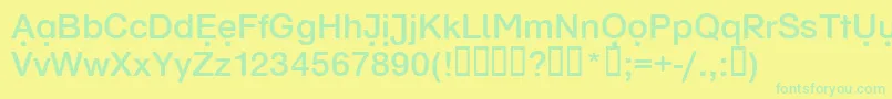 Schulvokaldots Font – Green Fonts on Yellow Background